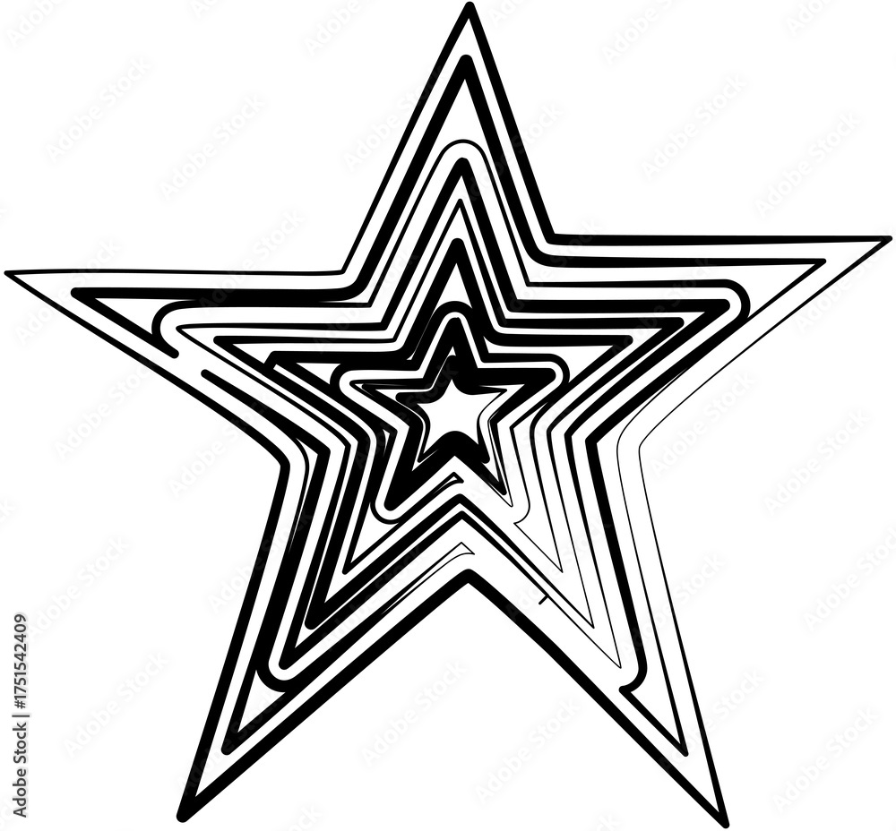 Fototapeta premium Star doodle line. Element for design