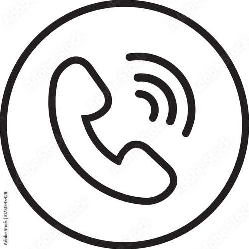 Circular Telephone Call Icon Vector Illustration