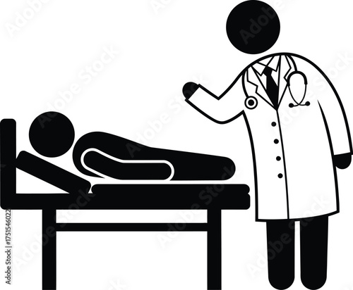 Doctor Examining Patient vector Icon