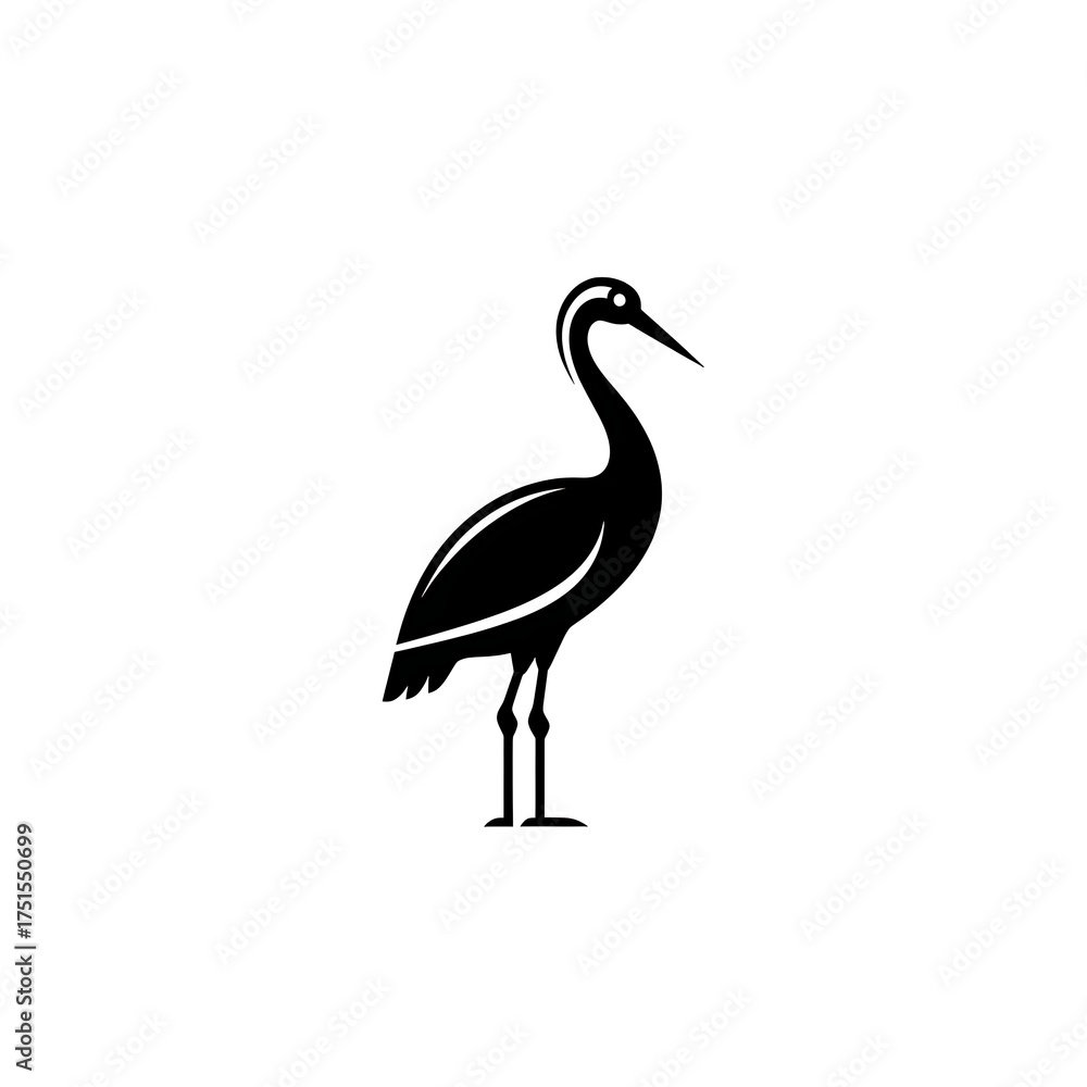 Fototapeta premium Black Heron Silhouette Image