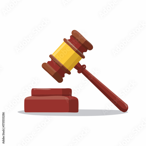 Gavel and Block Illustration for Law, Justice, and Legal Representation