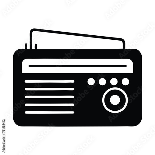 retro radio icon vector illustration