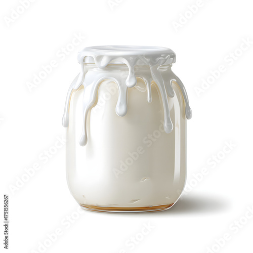 glass jar of yogurt