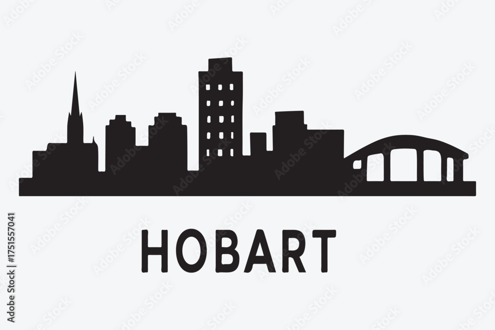 Naklejka premium hobart city skyline silhouette