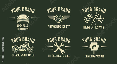 Vintage Car Club Badges and Logos for Automotive Enthusiasts.