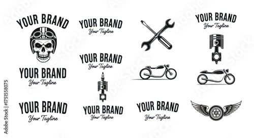 Motorcycle Brand Logos - Vintage Designs for Automotive Businesses.