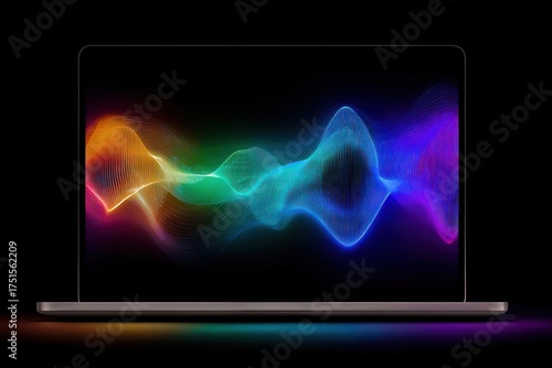 Vibrant neon waves create a stunning digital display, perfect for showcasing modern technology and innovation.