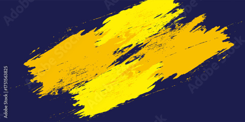 Abstract yellow-blue frame on a dark background. Sporty design in grunge style. Illustration for sports, athletics, training, workout