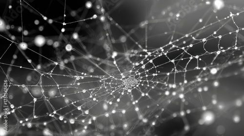 Wallpaper Mural A black and white image of a web of lines and dots Torontodigital.ca