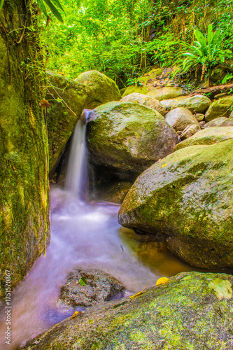Water Flowing in the forest Waterfall, Thailand.