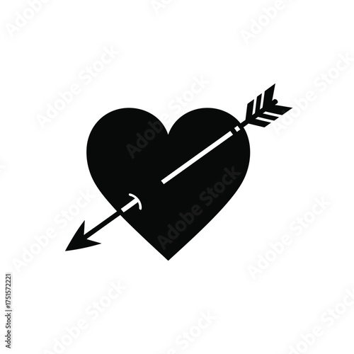Black heart pierced by arrow graphic love romance 2