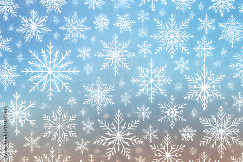 Blue Winter Snowflake Pattern Background – Frosty Seamless Christmas Texture for Digital Design
