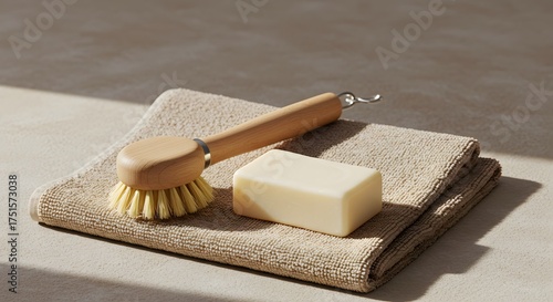Wallpaper Mural Eco-friendly Cleaning Essentials A Natural Soap Bar, Wooden Brush, and Washcloth for a Sustainable Home Torontodigital.ca