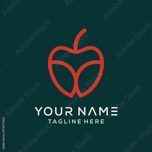 Cherry Icon. Fruit Line Icon. For Logos, Icons, Symbols, and Marks