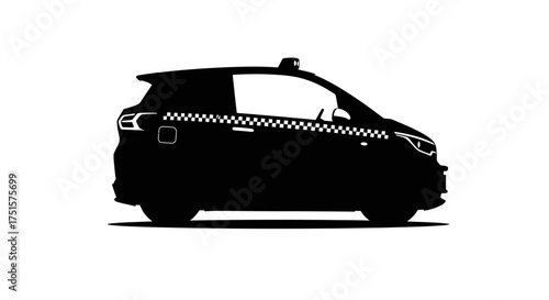 Dynamic silhouette of a compact autonomous taxi with integrated sensors representing future urban mobility