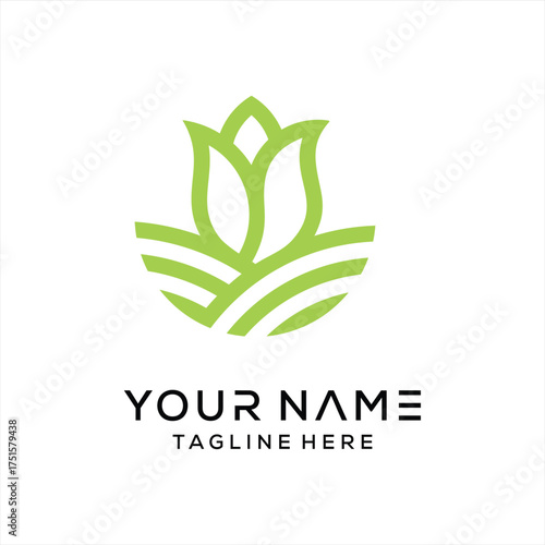 Creative and minimal abstract leaf logo vector template. Green leaf logo