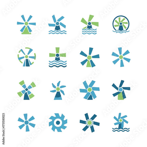 Windmills spinning gently in a field, representing clean energy and sustainable living in a peaceful, ecofriendly environment.