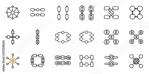 Connected network diagrams show relationship chains, ideal for explaining complex systems, data linkages, or social connections, great for business presentations