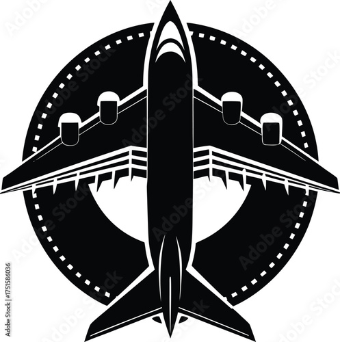 Black airplanes top view. Military jet fighter silhouette icons Strategic Military Power Modern Fighter Jet Soaring in Black Illustration