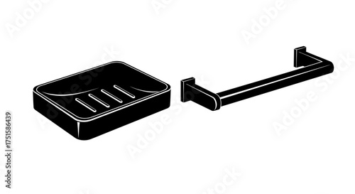 Bathroom Accessories Set - Soap Dish and Towel Bar.