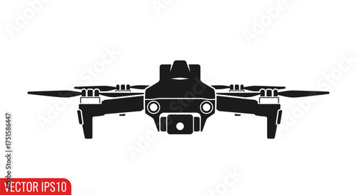 Drone Silhouette Icon Vector.