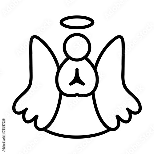 Christmas angel outline icon