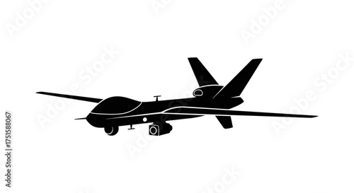 Silhouette of a Military Drone in Flight.