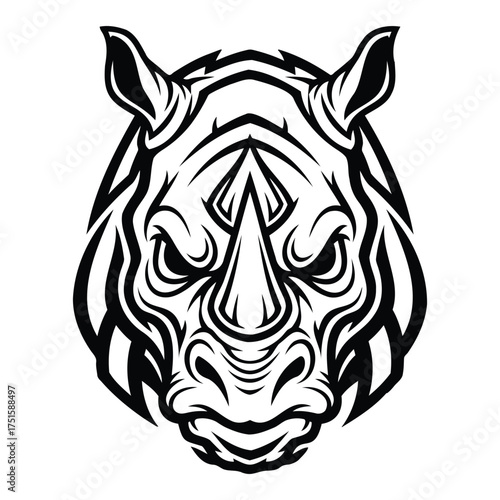 Black and white illustration of a zebra's head on a plain background