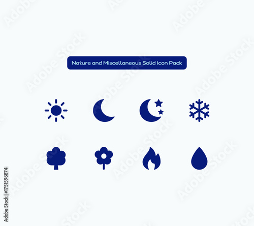 Nature and Miscellaneous Solid Icon Set