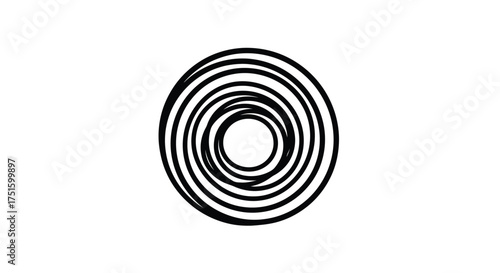 Abstract black concentric ovals on a white background