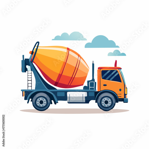 Concrete Mixer Truck A Modern Architecture Marvel for Construction and Cement Delivery, A Symbolic View of Industry