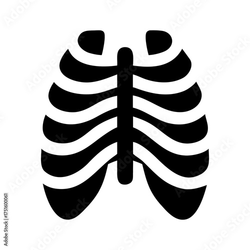 Rib Cage Anatomy Icon Medical and Health-Related Design Element