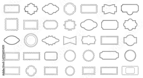 Collection of decorative frames and borders with unique designs.