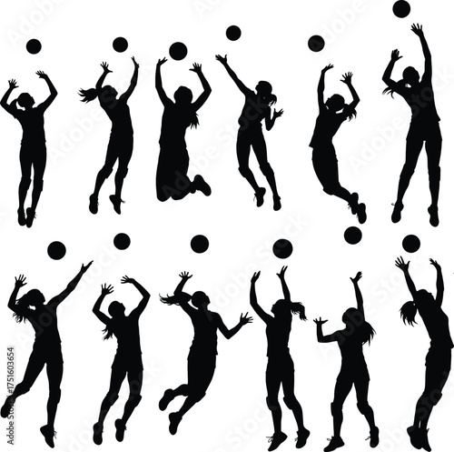basketball players silhouettes