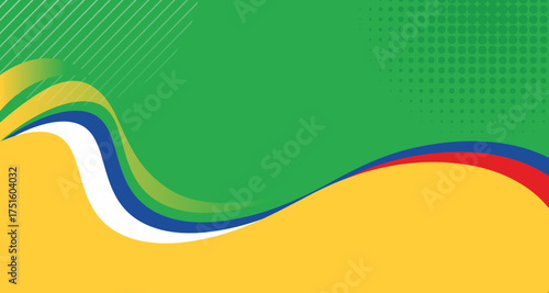 Modern elegant wave style design banner template vector with green, yellow, red, blue color for gathering announcement slide presentation