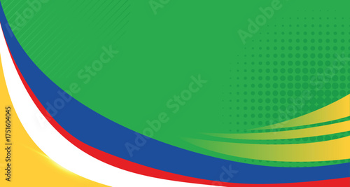Modern elegant wave style design banner template vector with green, yellow, red, blue color for gathering announcement slide presentation