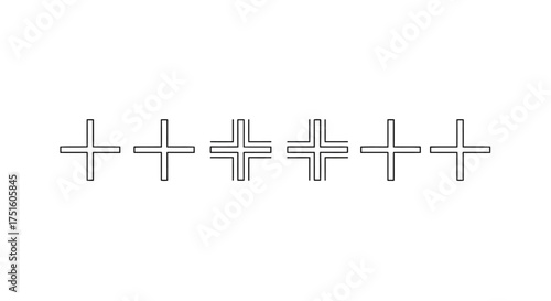 Abstract line art of repeating plus signs in a row