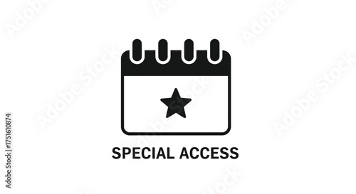 Calendar icon with star and special access text