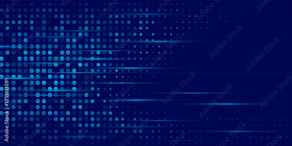 Obraz premium Blue Binary Data Software Programming Code Background. dot flow modern