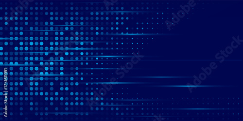 Blue Binary Data Software Programming Code Background. dot flow modern