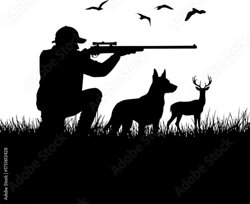 hunter with rifle silhouette