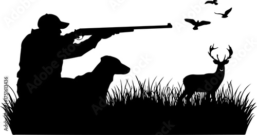 hunter with rifle silhouette