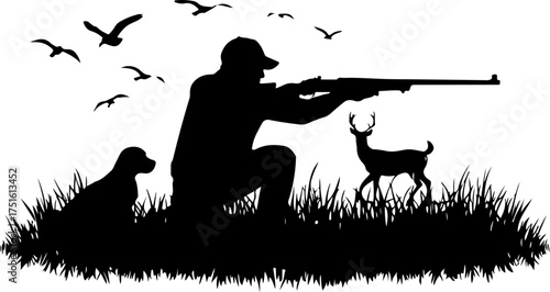 hunter with rifle silhouette