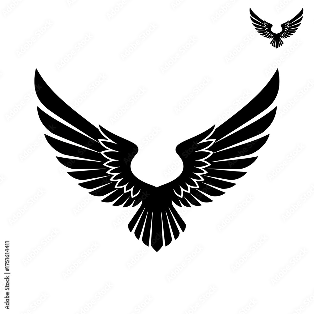 Obraz premium Abstract Dotted Wings Design on transparent background