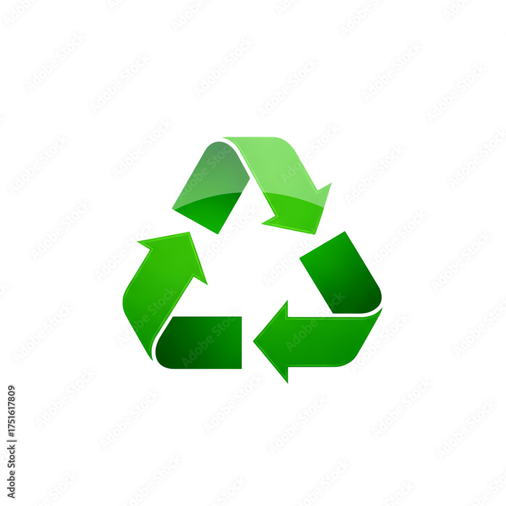 Fototapeta premium Green Recycle Symbol EcoFriendly Concept on transparent background