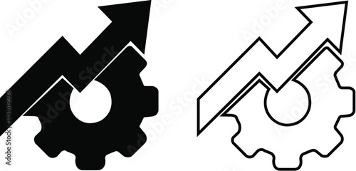 Growth arrow icon vector set. Contains chart, graph, increase, grow, improvement, climb, gain, up, expansion for profit, success, stock, career, earning, investment, work, development, value