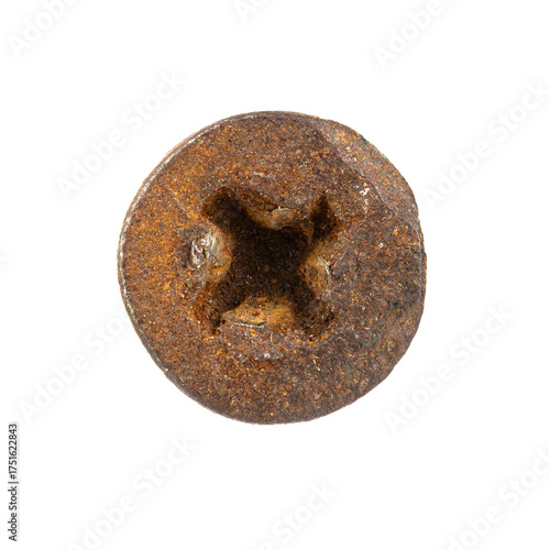 Old screw and nail heads