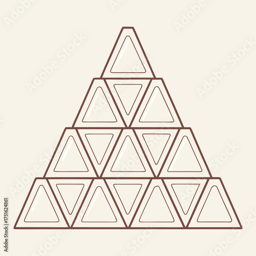 An abstract pyramid composed of stacked triangles
