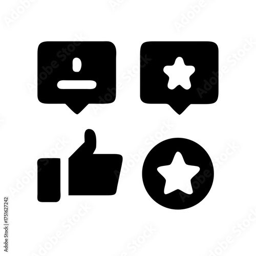 Feedback icons with thumbs up, star and comment