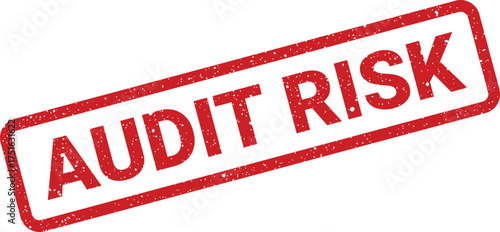 Audit risk grungy rectangular stamp, financial assessment and business review concept, isolated illustration